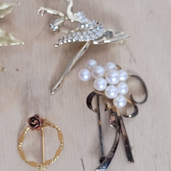 Brooch Lot Costume Jewelry Vintage Estate 10 Pieces Monet Sterling - Picture 9 of 13